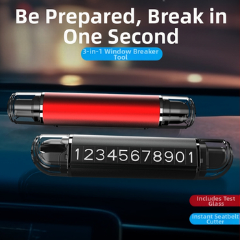 Mu travel 2 v 1 automobilové núdzové kladivo s magnetickou parkovacou značkou, hliníková zliatina, 50 g