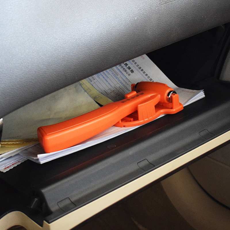 Shun Wei SD-3501 s nosačem – višenamjenski sigurnosni čekić za automobil: razbijač stakla, alat za nužni izlaz, ABS + Rockwell 65 čelični, težina 250 g