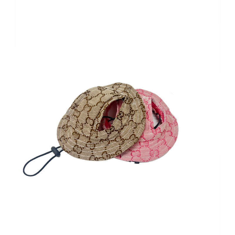 Ljetna kapa za pse – podesiva, platnena s uzorkom slova, twill tkanina