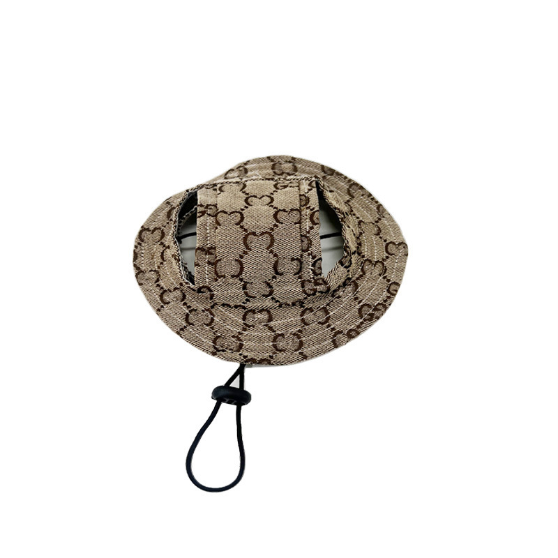 Ljetna kapa za pse – podesiva, platnena s uzorkom slova, twill tkanina