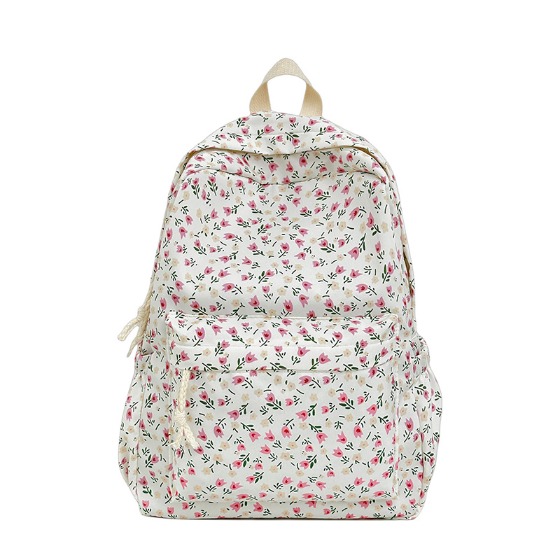 Σακίδιο κοριτσιών, νάιλον, φλοράλ μοτίβο, επένδυση από πολυεστέρα, ιμάντες με αερόστρωμα, αναπνεόμενο και ελαφρύνει το φορτίο