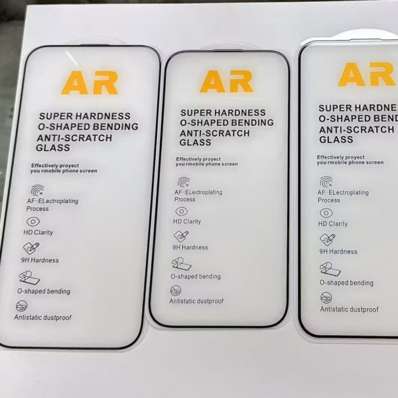 Преден протектор за екрана от закалено стъкло за iPhone 15/16/17 Pro Max — HD, анти отпечатъци, пълен дисплей, AR антиотразяване