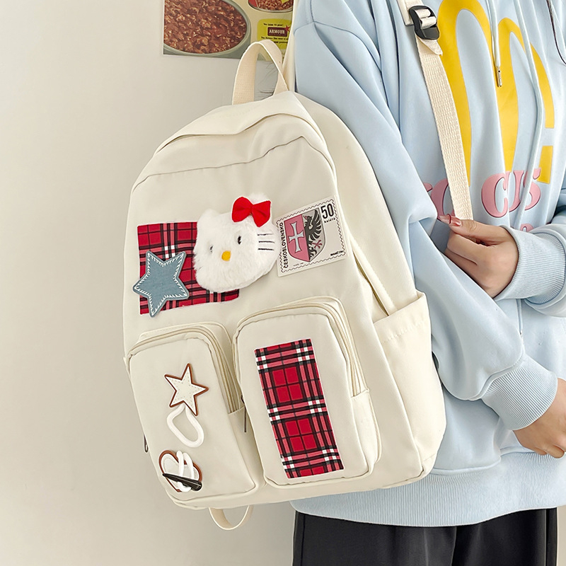 Σχολική τσάντα για κορίτσια με μεγάλο χώρο αποθήκευσης, από νάιλον, εξαιρετικά ελαφριά, προστασία της σπονδυλικής στήλης και ιμάντες με μαξιλάρι αέρα.