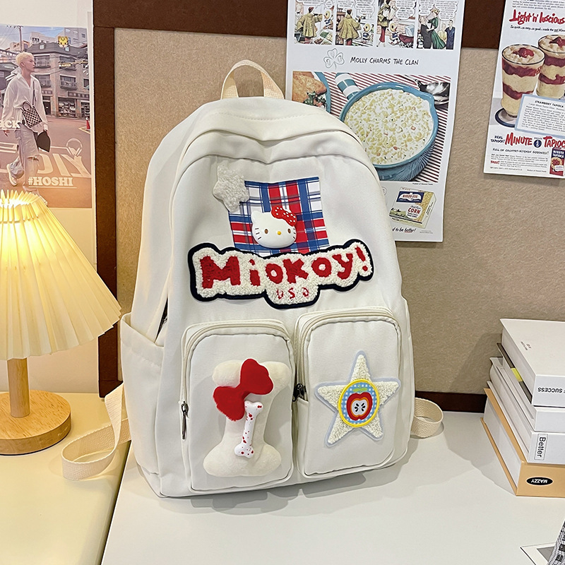 Σχολική τσάντα για κορίτσια με μεγάλο χώρο αποθήκευσης, από νάιλον, εξαιρετικά ελαφριά, προστασία της σπονδυλικής στήλης και ιμάντες με μαξιλάρι αέρα.