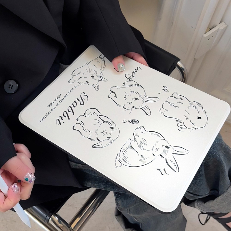 Ochranné puzdro na iPad s flipovým krytom, cartoon dizajn z akrylu, gravírovaný vzor, odolné voči nárazom a pádu, odvod tepla, funkcia spánku