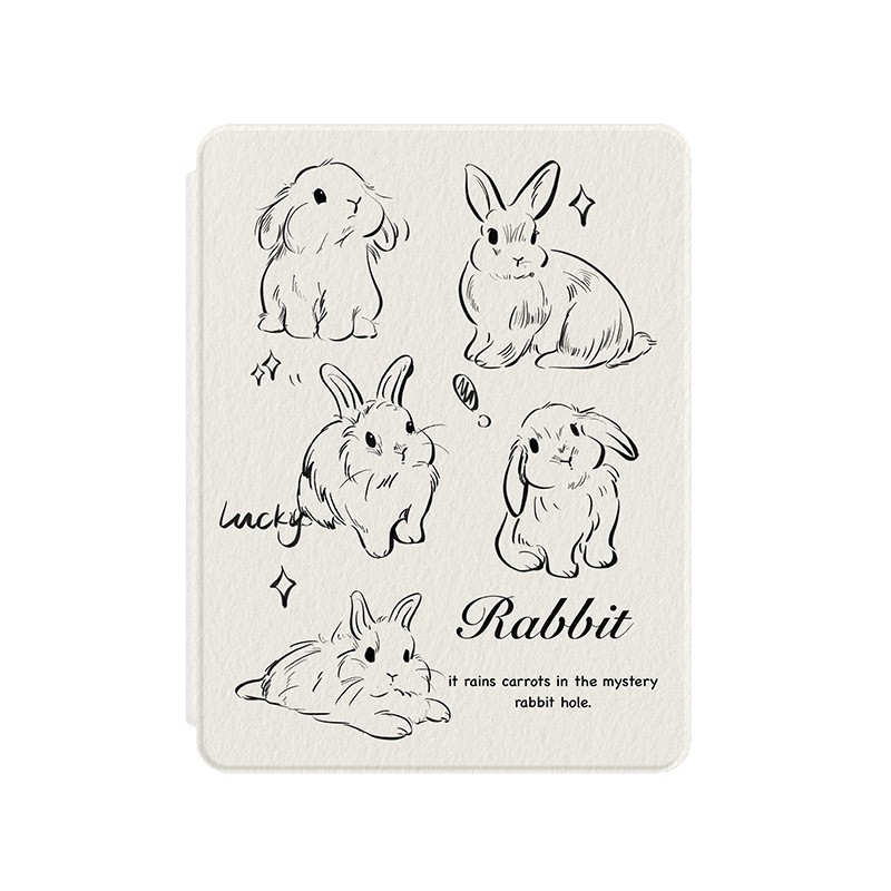 Ochranné puzdro na iPad s flipovým krytom, cartoon dizajn z akrylu, gravírovaný vzor, odolné voči nárazom a pádu, odvod tepla, funkcia spánku