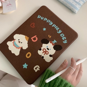 Husă pentru iPad Pro din acril, flip-cover cu design Cartoon; suport modul Sleep; antișoc, disipare căldură, antiamprentă, gravură cu relief; compatibil Apple