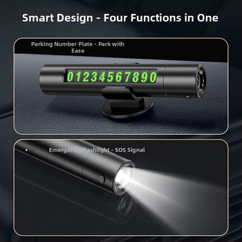 4-u-1 auto čekić za probijanje stakala i spašavanje, s aluminijskom legurom i ABS, težina 120 g