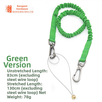 Bangwei saugos virvė darbui aukštyje – medžiaga: poliesteris/plieno viela, tipas: saugos virvė, savybės: prieš kritimą, pozicionavimas, teleskopinė elastika