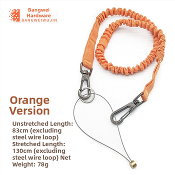 Bangwei saugos virvė darbui aukštyje – medžiaga: poliesteris/plieno viela, tipas: saugos virvė, savybės: prieš kritimą, pozicionavimas, teleskopinė elastika