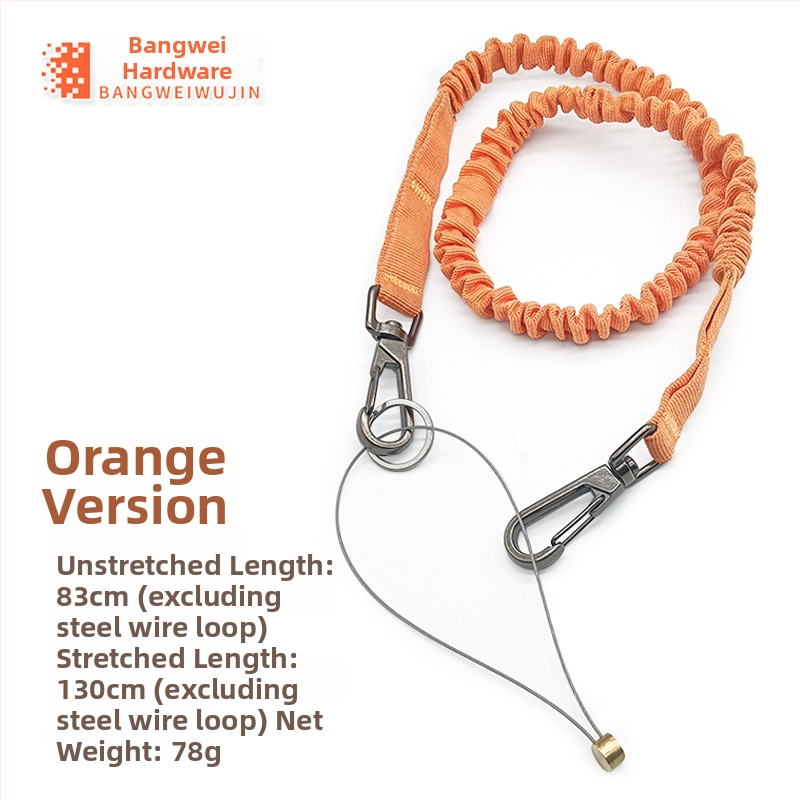 Bangwei saugos virvė darbui aukštyje – medžiaga: poliesteris/plieno viela, tipas: saugos virvė, savybės: prieš kritimą, pozicionavimas, teleskopinė elastika
