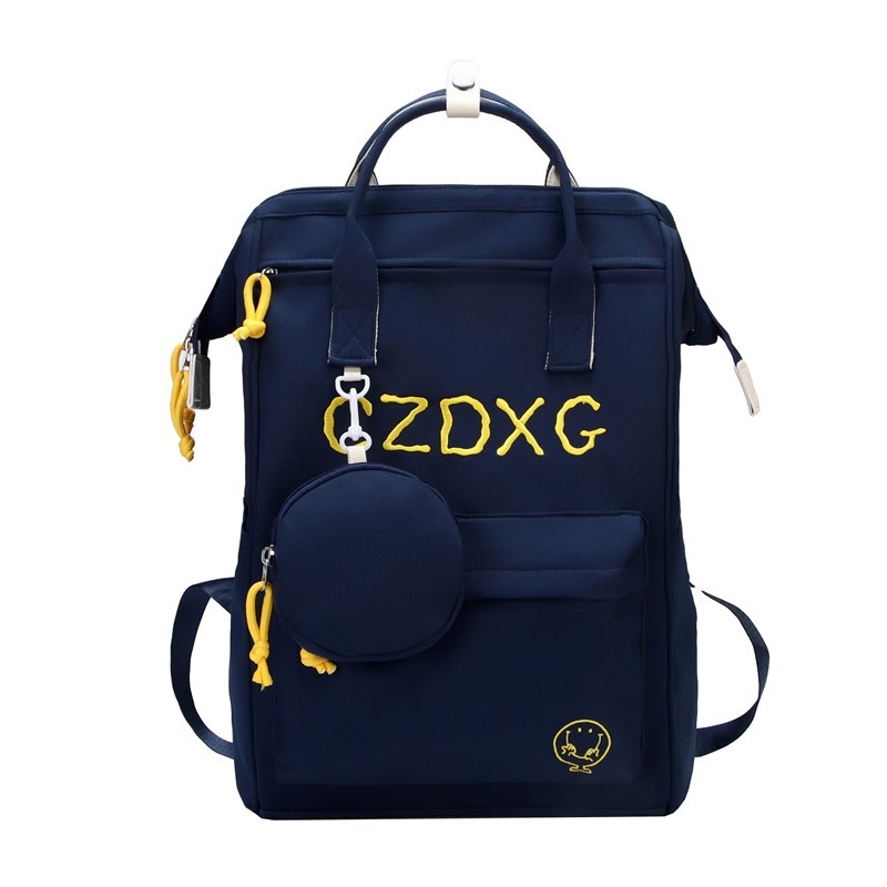Twill anyagú hátizsák betű mintával, 20–35L kapacitás, 15 hüvelykes laptop rekesz, görbült vállpántok