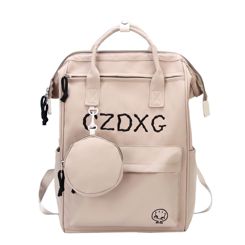 Twill anyagú hátizsák betű mintával, 20–35L kapacitás, 15 hüvelykes laptop rekesz, görbült vállpántok
