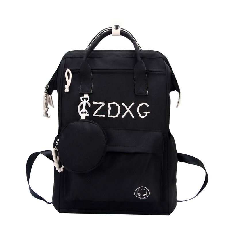 Twill anyagú hátizsák betű mintával, 20–35L kapacitás, 15 hüvelykes laptop rekesz, görbült vállpántok