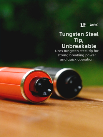 Crooked Wild 2-in-1 automobilių gelbėjimo plaktukas su stiklo laužikliu ir saugos diržo pjovikliu