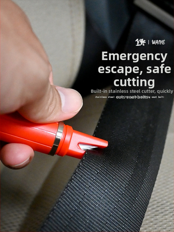 Crooked Wild 2-in-1 automobilių gelbėjimo plaktukas su stiklo laužikliu ir saugos diržo pjovikliu