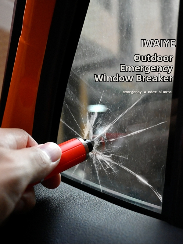 Crooked Wild 2-in-1 automobilių gelbėjimo plaktukas su stiklo laužikliu ir saugos diržo pjovikliu