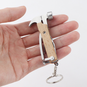 Kladivko s pazúrom – Mini multifunkčné náčinie s hlavou z nehrdzavejúcej ocele a drevenou rúčkou; Séria Mini Multi-Function Hammer; Čistá hmotnosť 0,05 kg