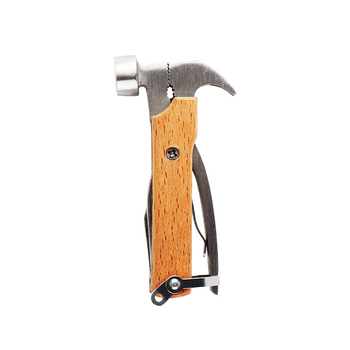 Kladivko s pazúrom – Mini multifunkčné náčinie s hlavou z nehrdzavejúcej ocele a drevenou rúčkou; Séria Mini Multi-Function Hammer; Čistá hmotnosť 0,05 kg