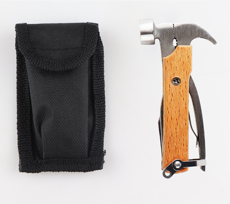 Kladivko s pazúrom – Mini multifunkčné náčinie s hlavou z nehrdzavejúcej ocele a drevenou rúčkou; Séria Mini Multi-Function Hammer; Čistá hmotnosť 0,05 kg