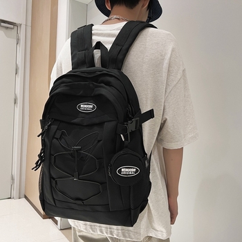 Νάιλον σακίδιο πλάτης με στυλ δρόμου, καμπύλη ιμάντας ώμου, επένδυση πολυεστέρα, για σχολική χρήση