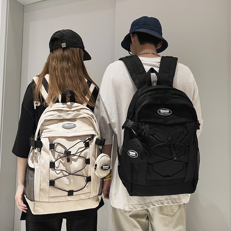 Νάιλον σακίδιο πλάτης με στυλ δρόμου, καμπύλη ιμάντας ώμου, επένδυση πολυεστέρα, για σχολική χρήση