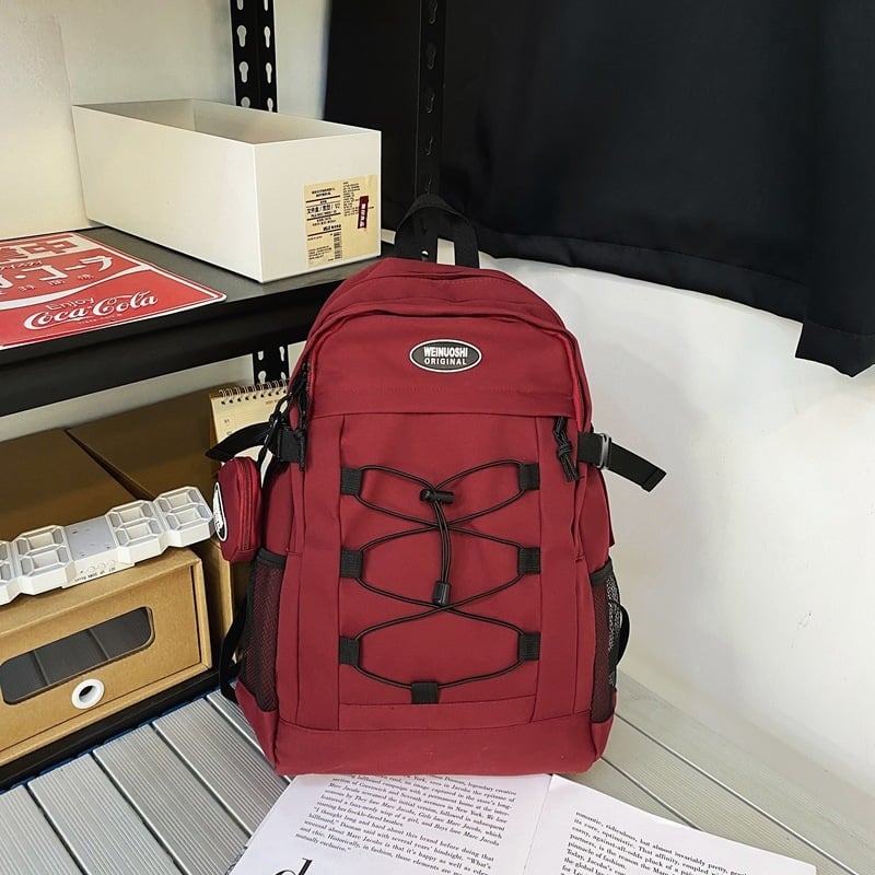 Νάιλον σακίδιο πλάτης με στυλ δρόμου, καμπύλη ιμάντας ώμου, επένδυση πολυεστέρα, για σχολική χρήση