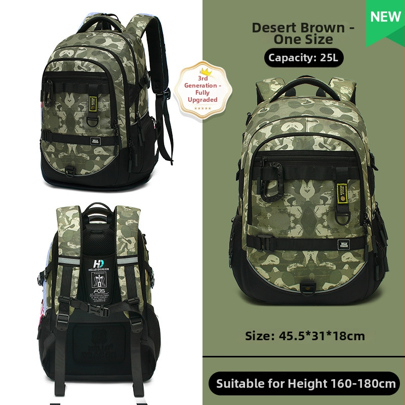 Σακίδιο μαθητών — ελαφρύ, ευρύχωρο με υποστήριξη της σπονδυλικής στήλης; Υλικό: Oxford ύφασμα; διαπνοή, αδιάβροχο, ultra-ελαφρύ; ιμάντες με αερόσακους; γεωμετρικό μοτίβο; κατάλληλο για 5η-6η τάξη.