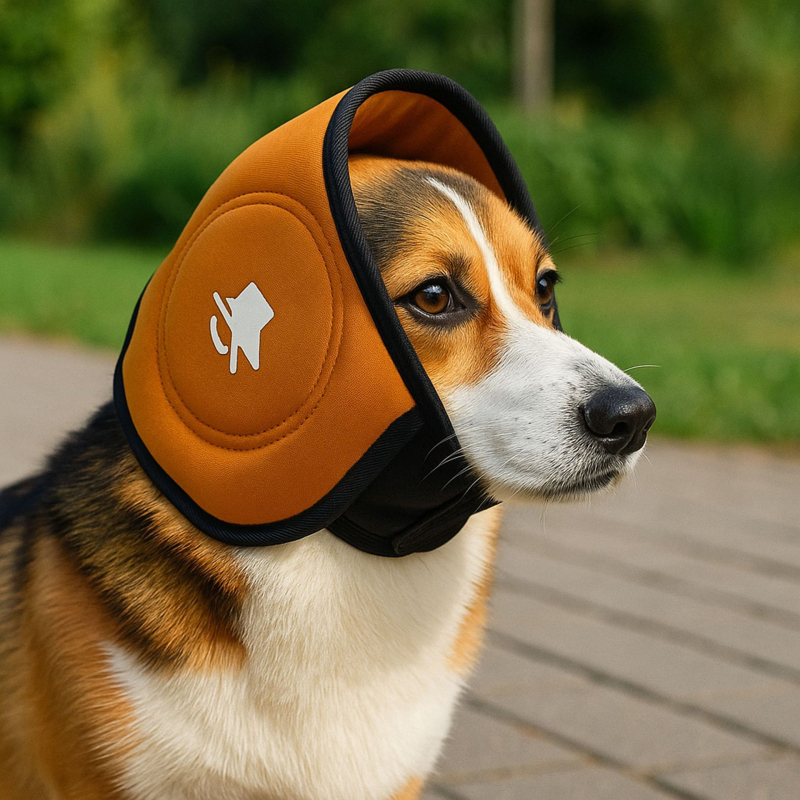 Pălărie calmantă pentru câini cu urechi Velcro, poliester, anti-fobie, anti tunet