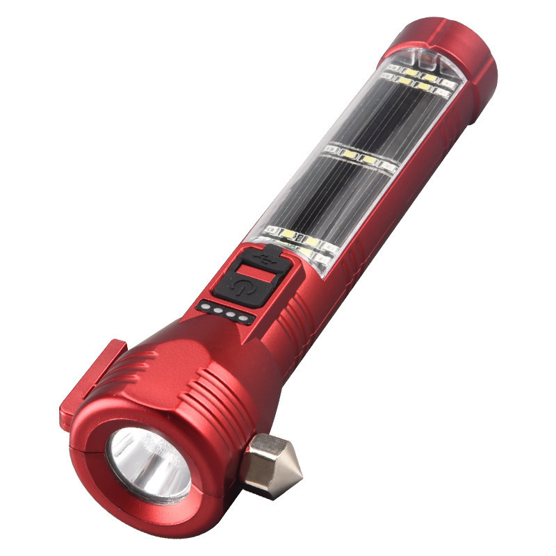 LED fenjer sa sigurnosnim čekićem i kompasom, za montažu u automobil, USB/solarna punjač, 3W, 100–240 lm