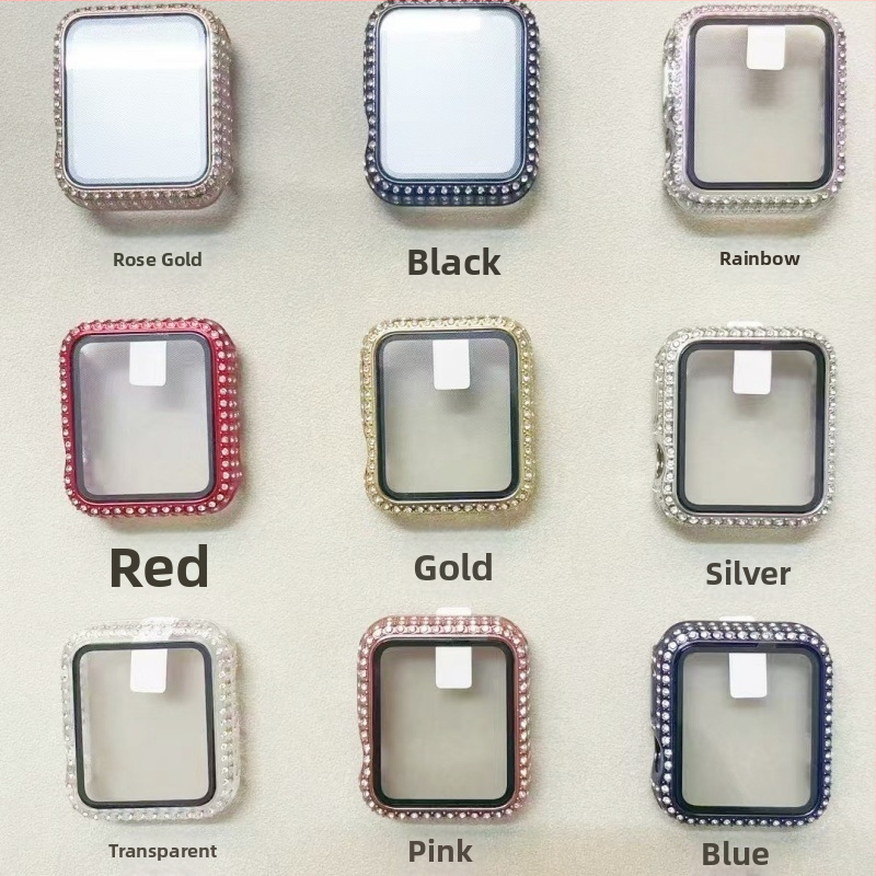 Apple Watch S10 deimantinis dėklas su integruota kalinto stiklo ekrano apsauga – PC korpusas