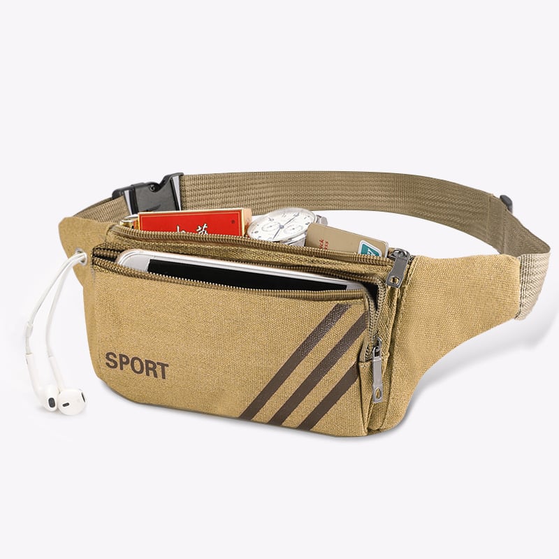 Geantă de piept din pânză pentru bărbați cu fermoar, căptușeală din nailon, modelul 5678