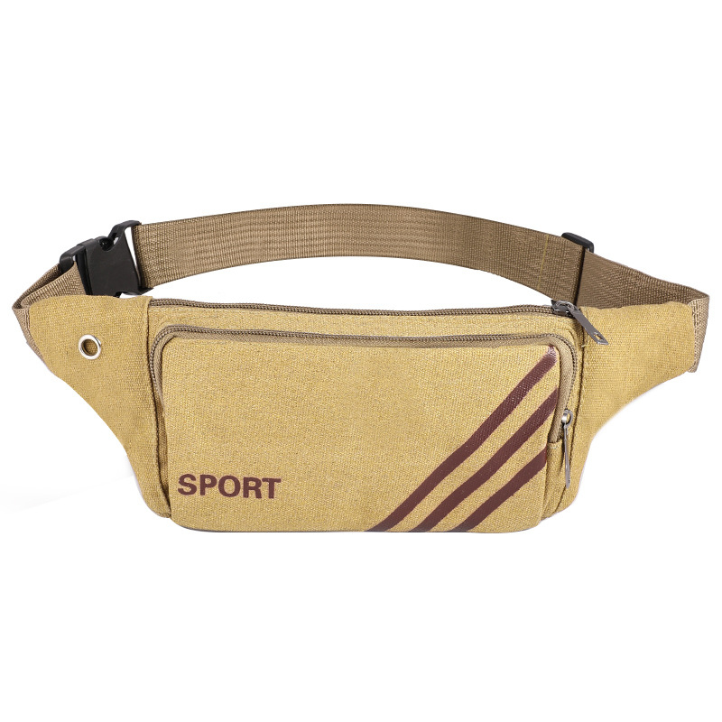 Geantă de piept din pânză pentru bărbați cu fermoar, căptușeală din nailon, modelul 5678