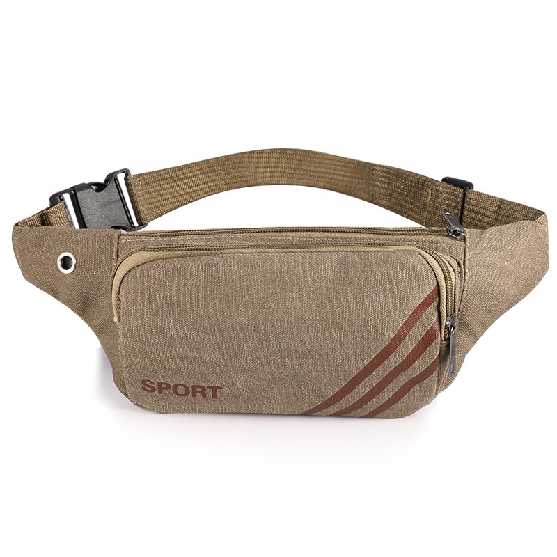 Geantă de piept din pânză pentru bărbați cu fermoar, căptușeală din nailon, modelul 5678