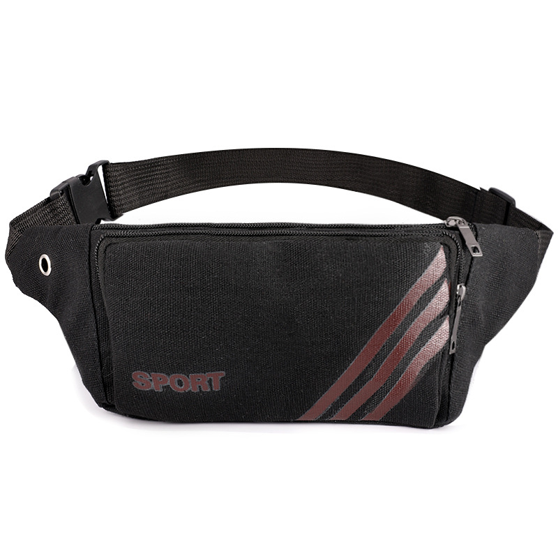 Geantă de piept din pânză pentru bărbați cu fermoar, căptușeală din nailon, modelul 5678