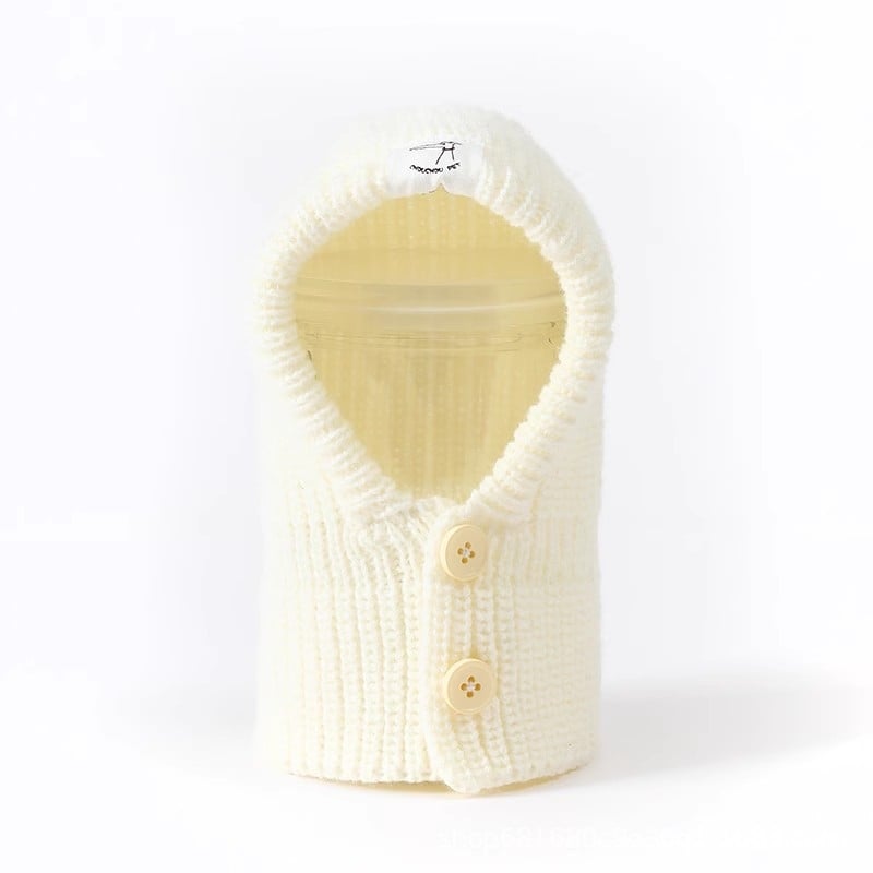 Knit zimska kapa za kućne ljubimce – monohromatski uzorak, akrilni materijal, teški ravni preplet, jesenski stil inspiriran Japanom i Korejom