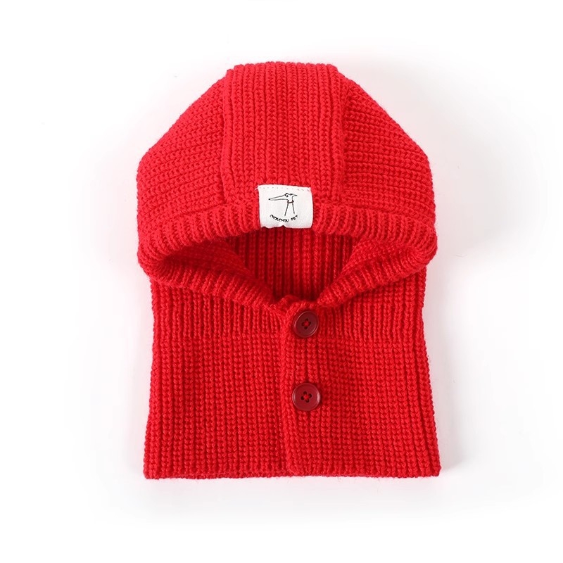 Knit zimska kapa za kućne ljubimce – monohromatski uzorak, akrilni materijal, teški ravni preplet, jesenski stil inspiriran Japanom i Korejom