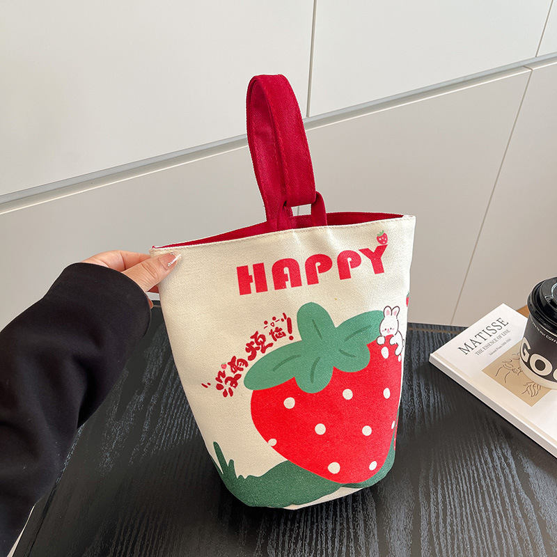 Bucket táska, friss és édes stílus, vászon anyag, vödör alakú forma, mágneses zárás, belső ID zseb