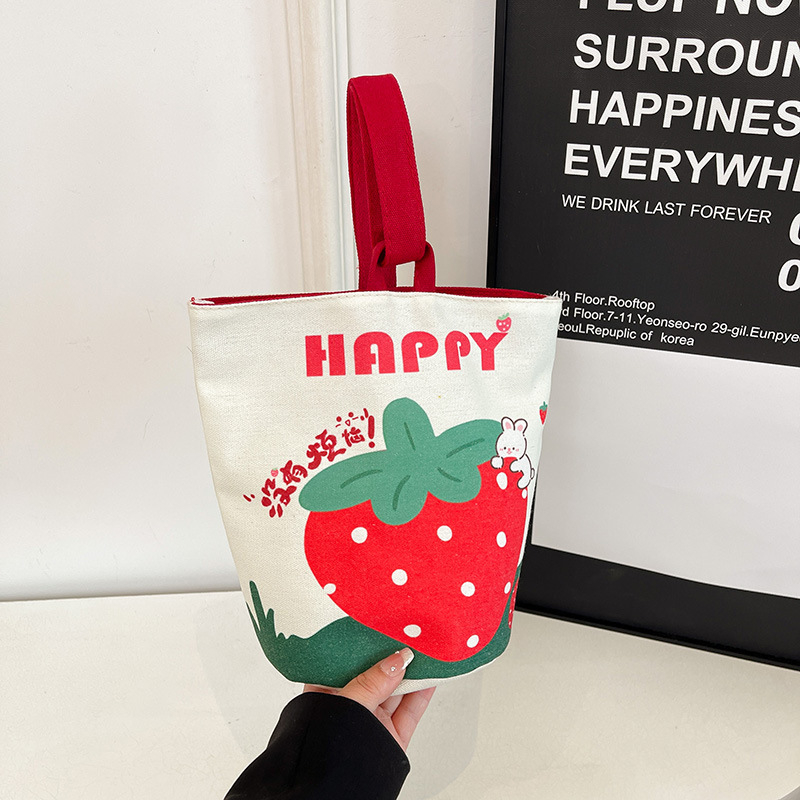 Bucket táska, friss és édes stílus, vászon anyag, vödör alakú forma, mágneses zárás, belső ID zseb