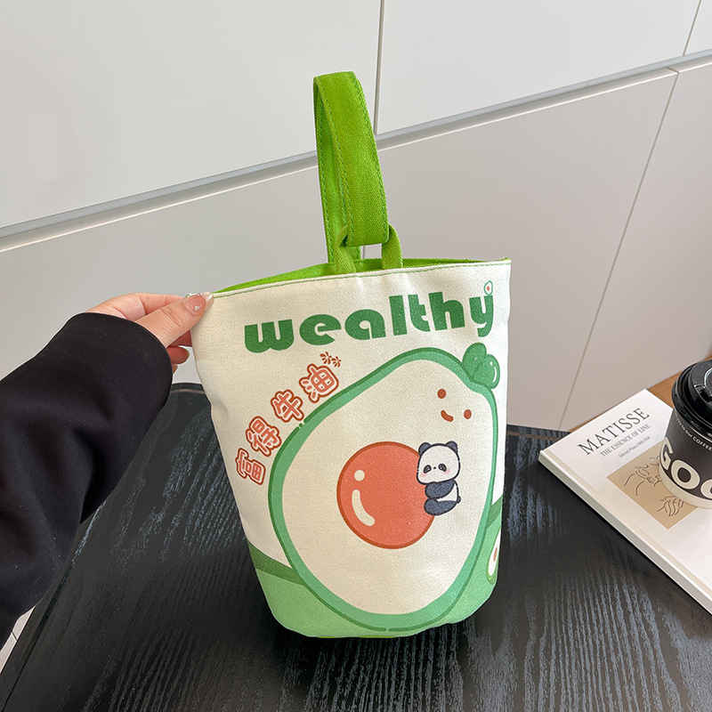 Bucket táska, friss és édes stílus, vászon anyag, vödör alakú forma, mágneses zárás, belső ID zseb