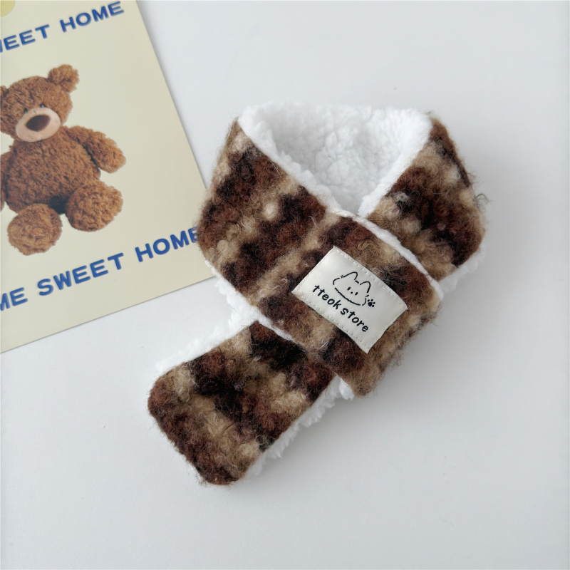 Set eșarfă și pălărie pentru animale de companie – iarnă, stil scandinav, dungă, lână/felt, țesătură grea plată, finisaj satin