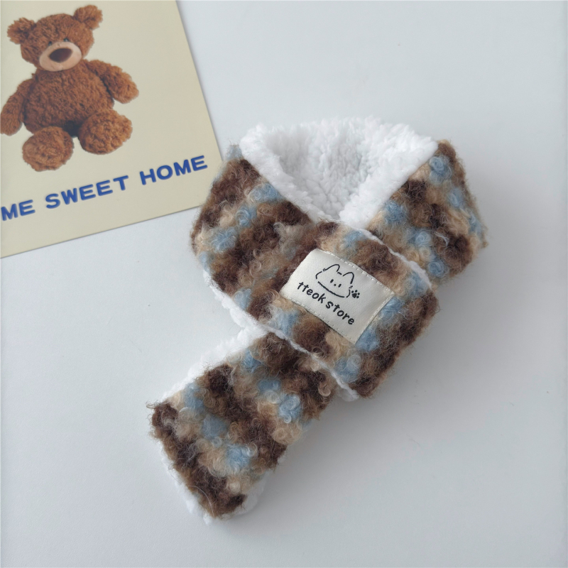 Set eșarfă și pălărie pentru animale de companie – iarnă, stil scandinav, dungă, lână/felt, țesătură grea plată, finisaj satin