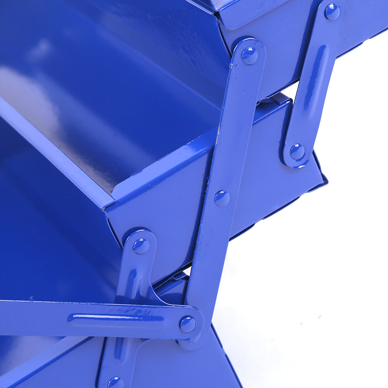 Fém szerszámtároló kettős rétegű kivitelben, hordozható összecsukható szerszámtartó elektromos javításokhoz (Anyag: fém; Kialakítás: kettős réteg; Hordozható; Elektromos javításokhoz)