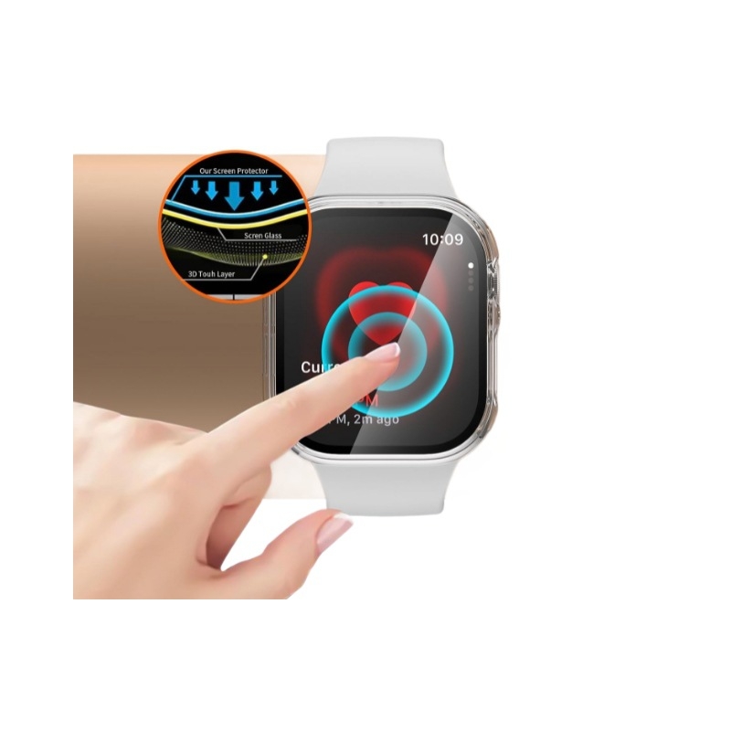 Apple Watch Series 8/7-hez TPU+PC védőtok integrált kijelzővédővel