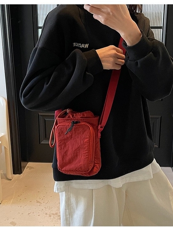 Geantă crossbody din pânză pentru sticlă de apă și telefon, pentru yoga și activități în aer liber — respirabilă, impermeabilă, căptușeală din poliester, utilizare zilnică