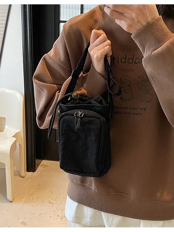 Geantă crossbody din pânză pentru sticlă de apă și telefon, pentru yoga și activități în aer liber — respirabilă, impermeabilă, căptușeală din poliester, utilizare zilnică