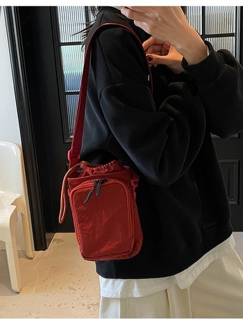 Geantă crossbody din pânză pentru sticlă de apă și telefon, pentru yoga și activități în aer liber — respirabilă, impermeabilă, căptușeală din poliester, utilizare zilnică