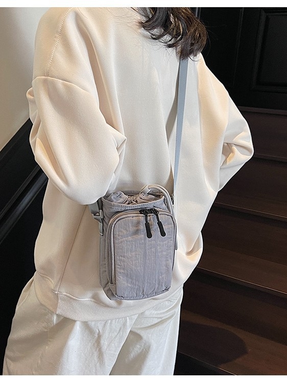 Geantă crossbody din pânză pentru sticlă de apă și telefon, pentru yoga și activități în aer liber — respirabilă, impermeabilă, căptușeală din poliester, utilizare zilnică