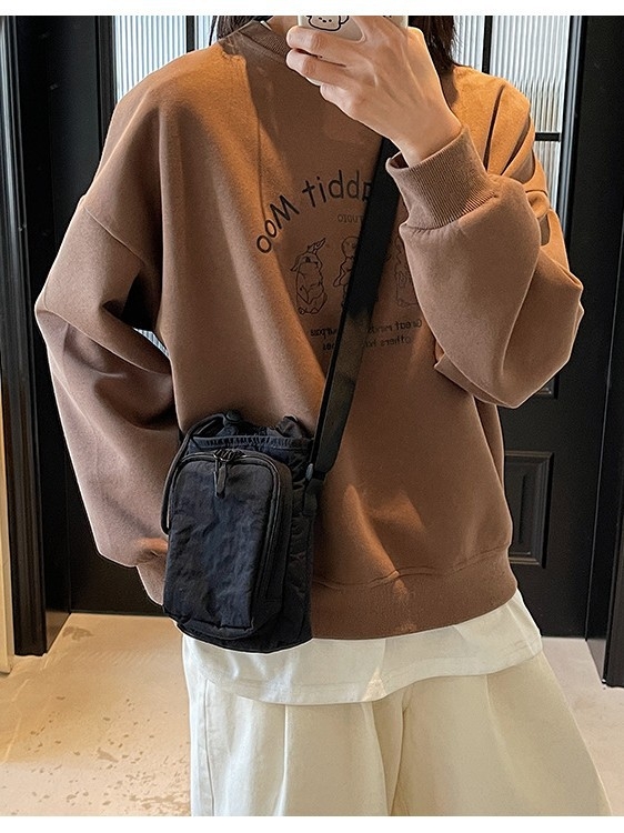 Geantă crossbody din pânză pentru sticlă de apă și telefon, pentru yoga și activități în aer liber — respirabilă, impermeabilă, căptușeală din poliester, utilizare zilnică