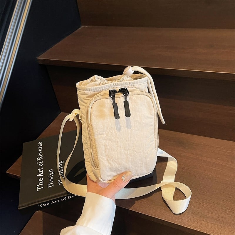 Geantă crossbody din pânză pentru sticlă de apă și telefon, pentru yoga și activități în aer liber — respirabilă, impermeabilă, căptușeală din poliester, utilizare zilnică